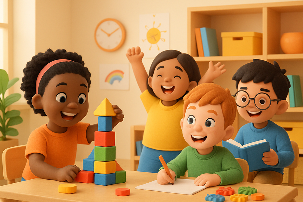 快樂的孩子們在學習